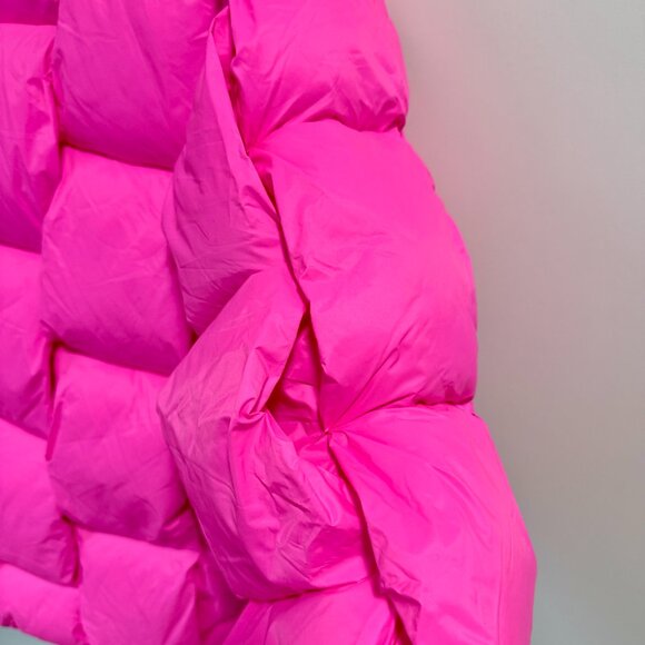Azalea Wang Lykke Puffer Jacket NWT – Hot Pink Oversized Quilted Bubble Coat (Si - Picture 12 of 13